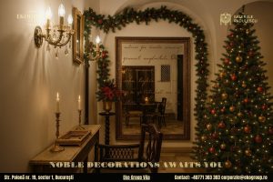 Decoratiuni de Craciun care redau eleganța nobiliară interbelică la Eko Group Vila